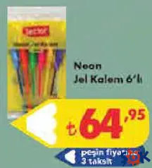 LECTOR NEON JEL KALEM 6'LI indirimli fiyat LECTOR NEON JEL KALEM 6'LI fiyat ve kampanya bilgisi